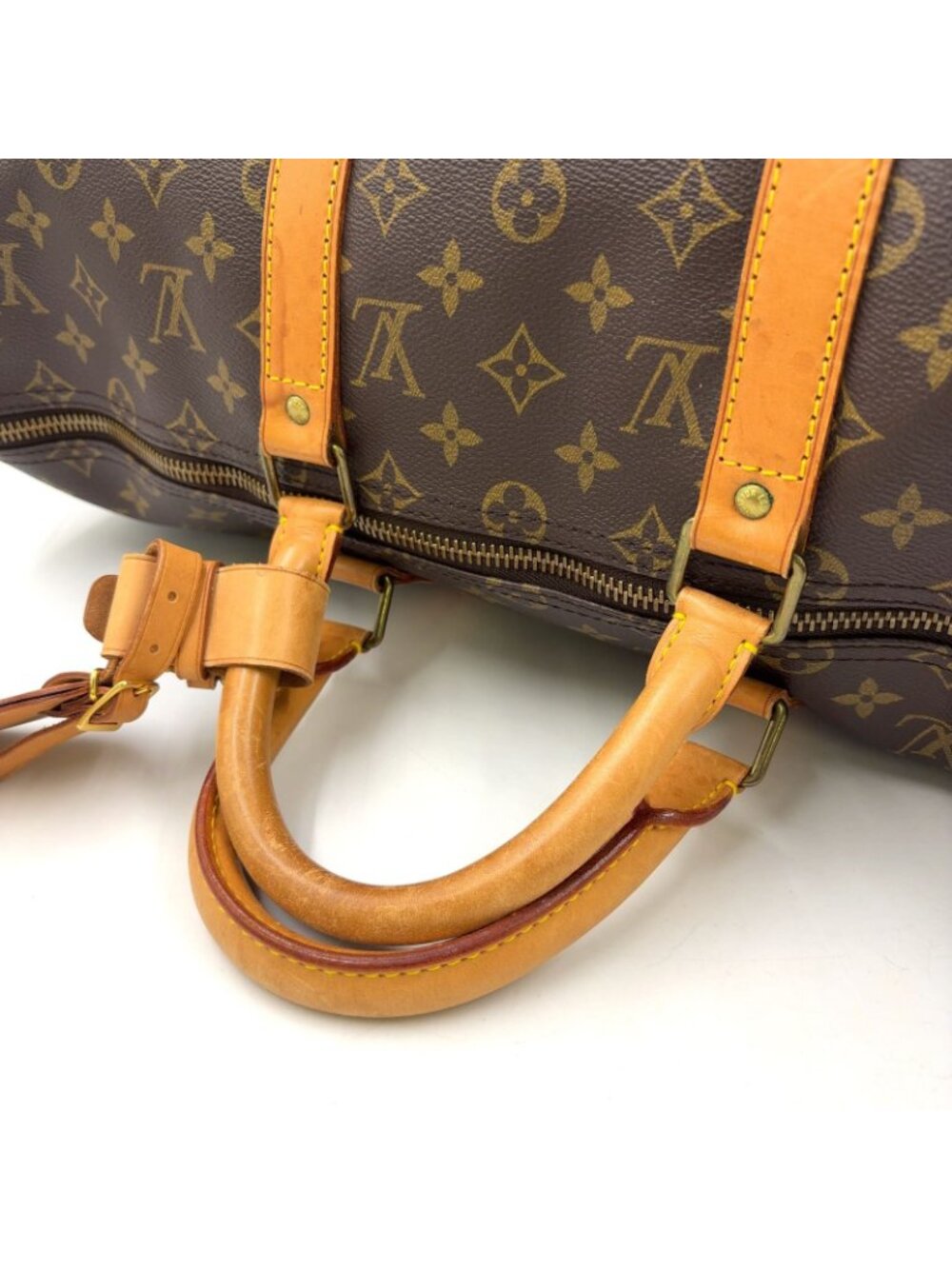 Louis Vuitton Keepall 50 Monogram Leather Brown Boston Bag Gold - Picture 5 of 15
